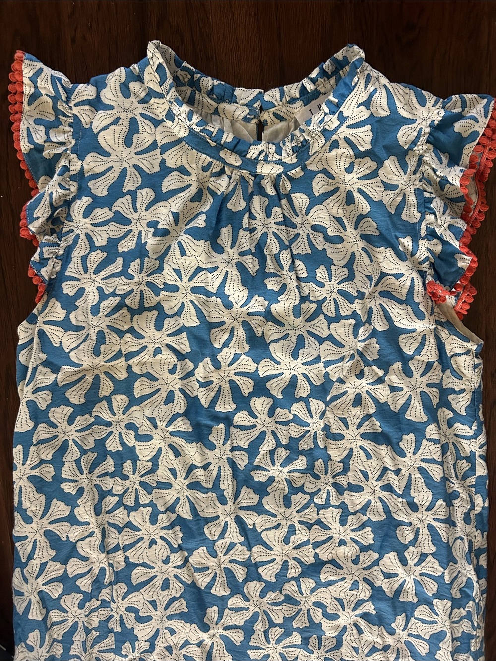 THML Blue and White Floral Shift Dress with Cap Sleeves - Picture 2 of 5